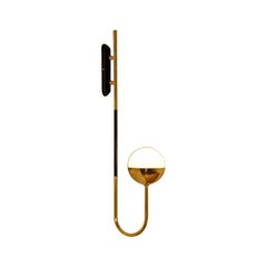 Italian Modern Brass and Opaline Glass Sconce by Fabio Ltd