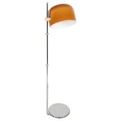 Chrome and Acrylic Floor Lamp by Luigi Massoni for Harvey Guzzini, Italy 1960s