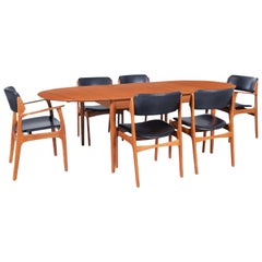 Ensemble de salle à manger danois moderne en teck d'Arne Vodder et Erik Buch