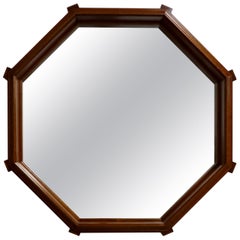 1970's Custom Made Octagonal Oak Mirror