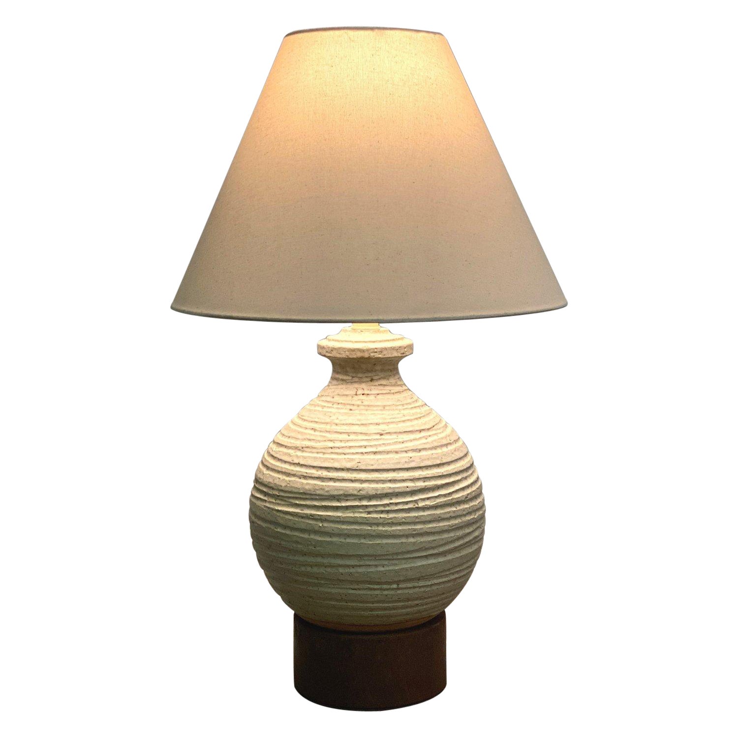 Vintage Greige Pietra Decor Series Terracotta Lamp by Bitossi, Circa 1950 For Sale