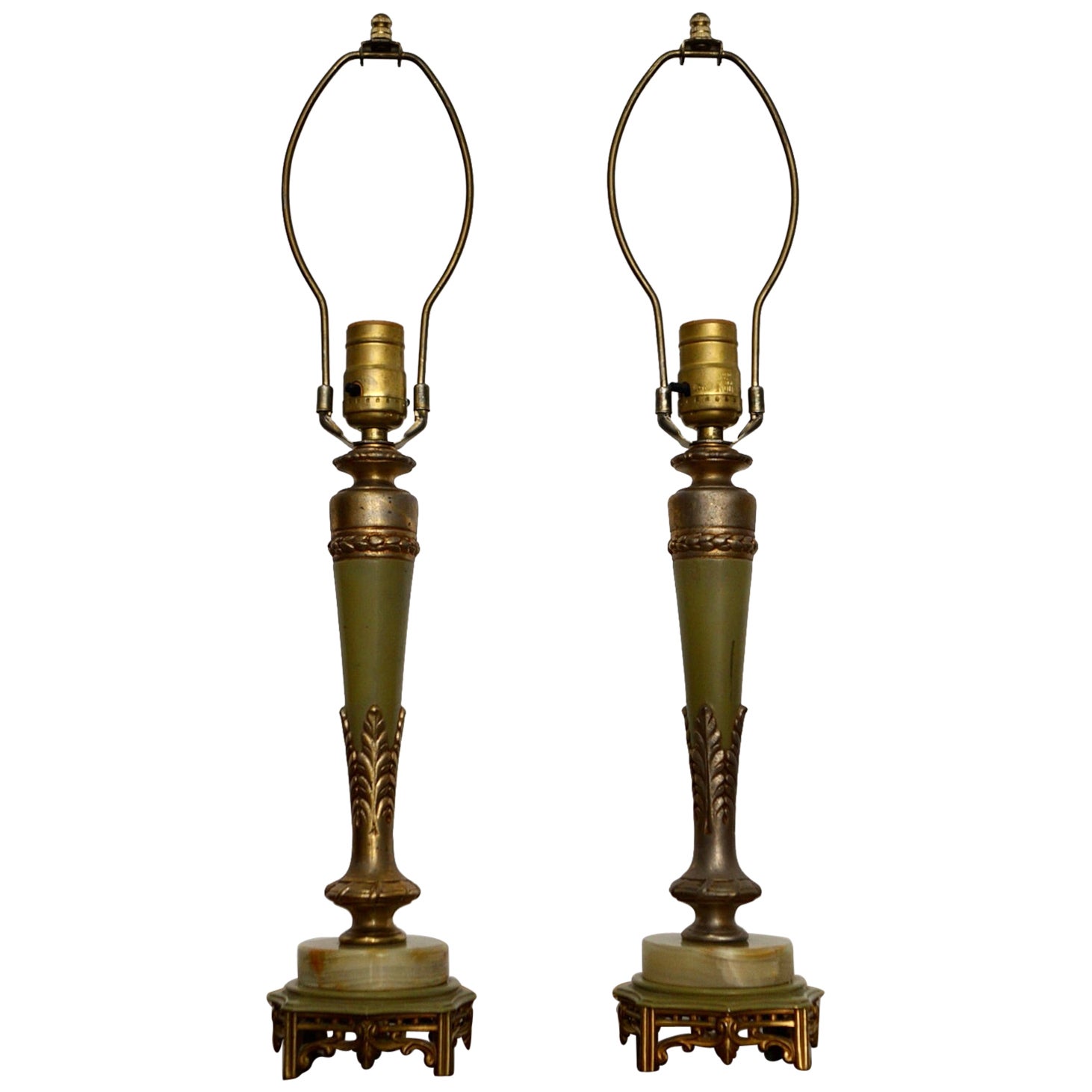 Pair of 1940's Hollywood Regency Rembrandt Table Lamps For Sale