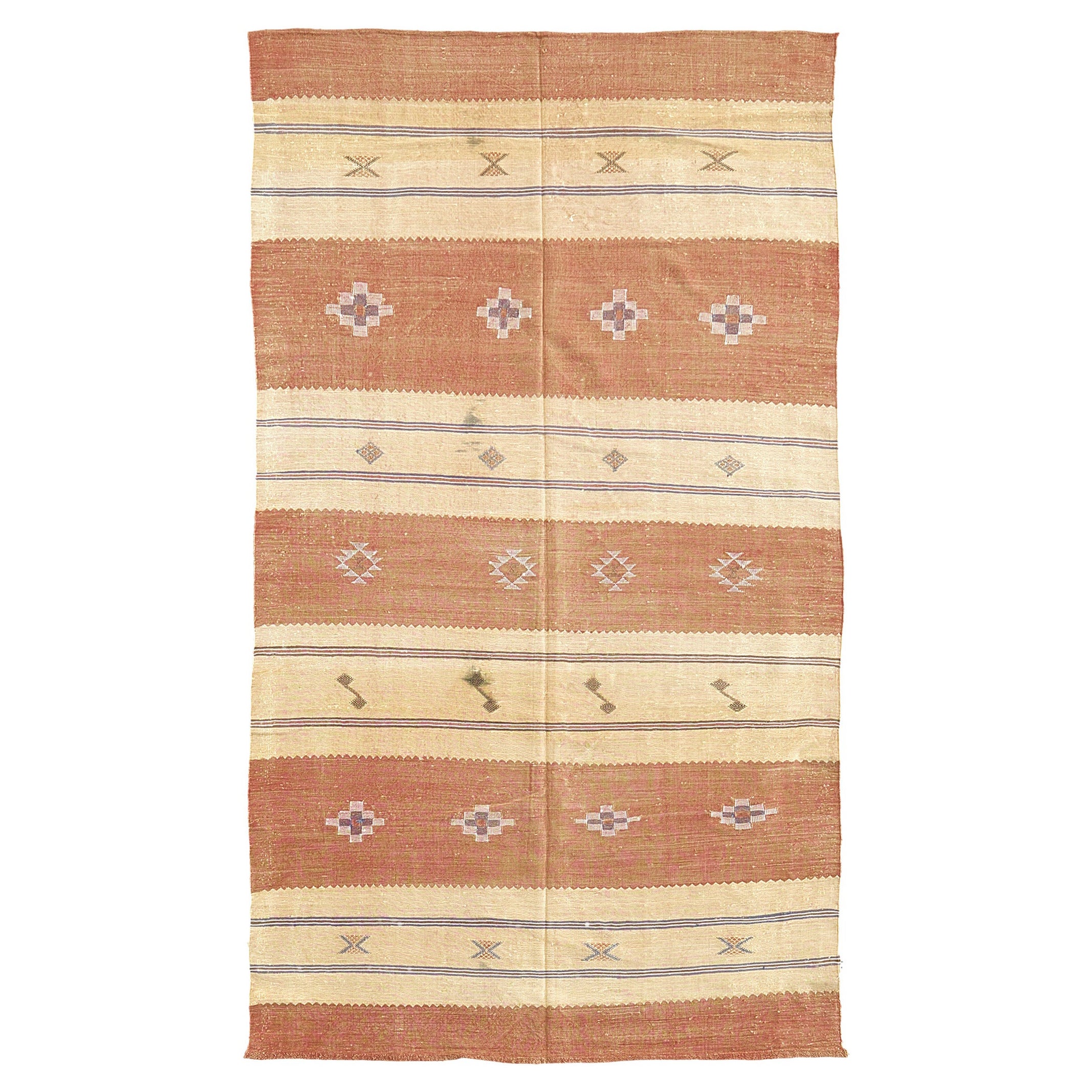 Vintage Style African Tribal Flat Weave Kilim For Sale