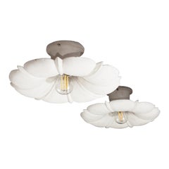 Beautiful vintage metal flower plafond lamps or wall sconces