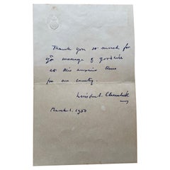 Vintage Signed, Handwritten Letter from Winston Churchill dated 1950 with Envelope.