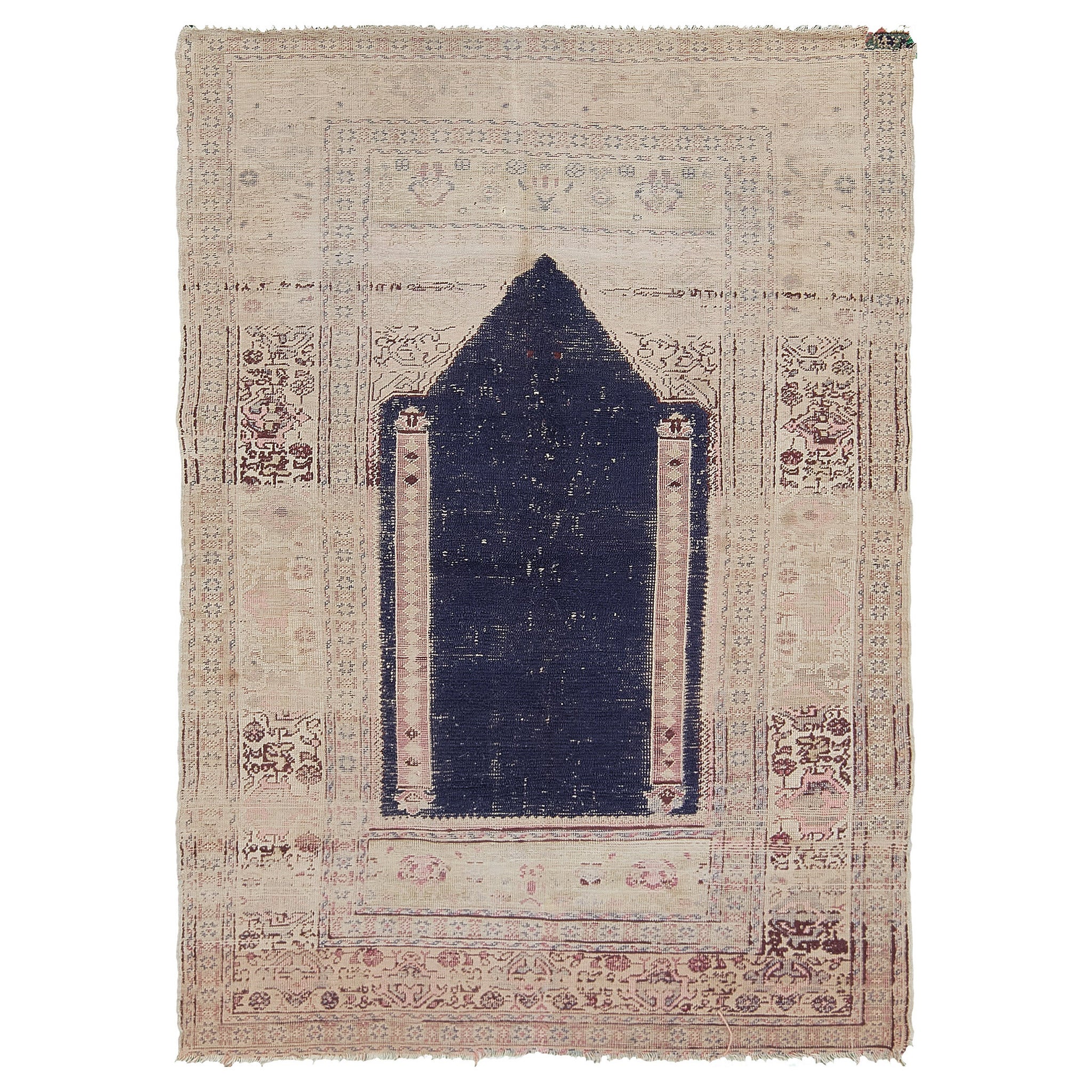 Tapis de prière turc antique d'Anatolie