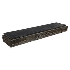 Paul Evans Console da parete, bronzo scolpito, ardesia, firmato