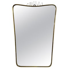 1950s Italian Brass Mirror with Squiggle