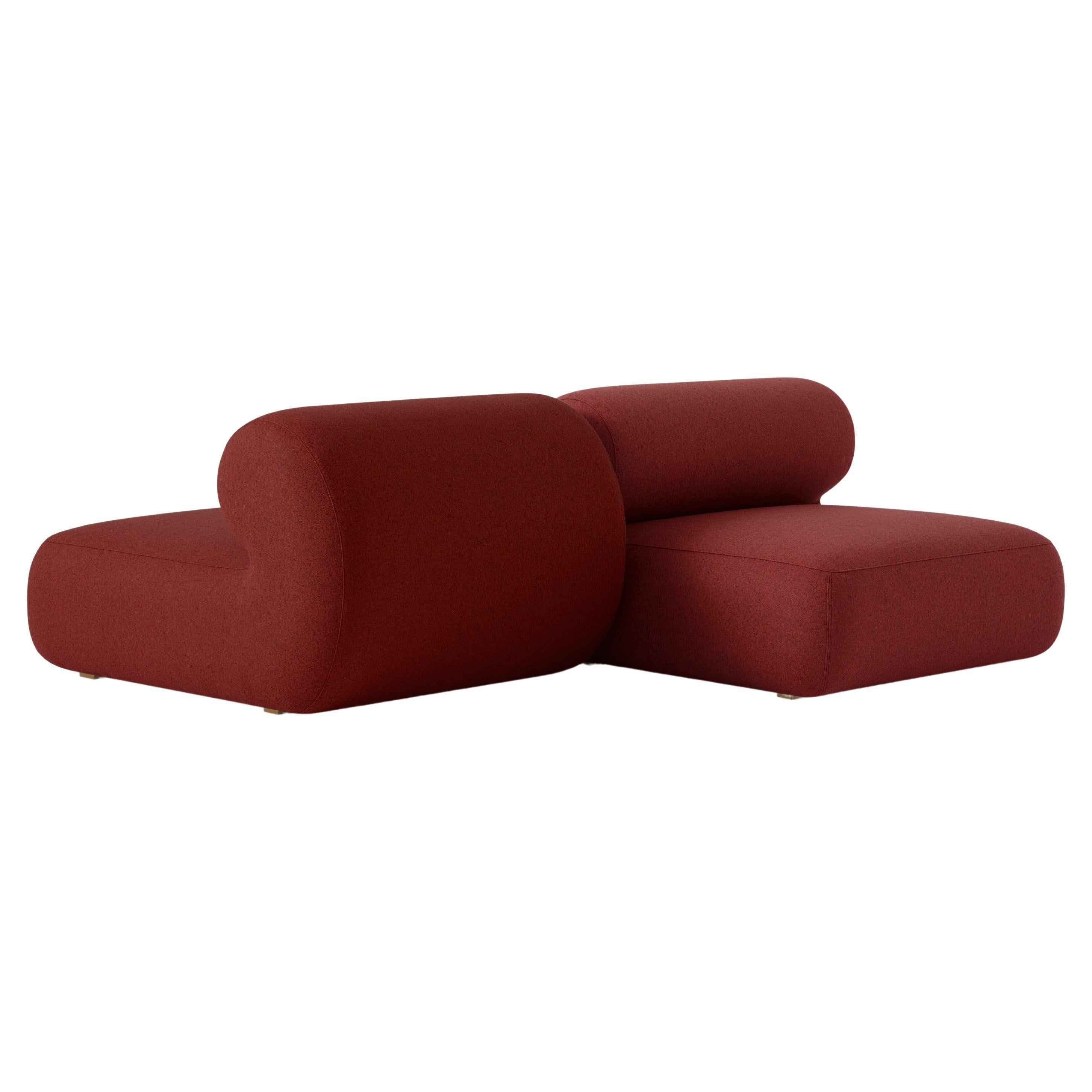 Red Set of 2 Michelin Straight Module by Pepe Albargues