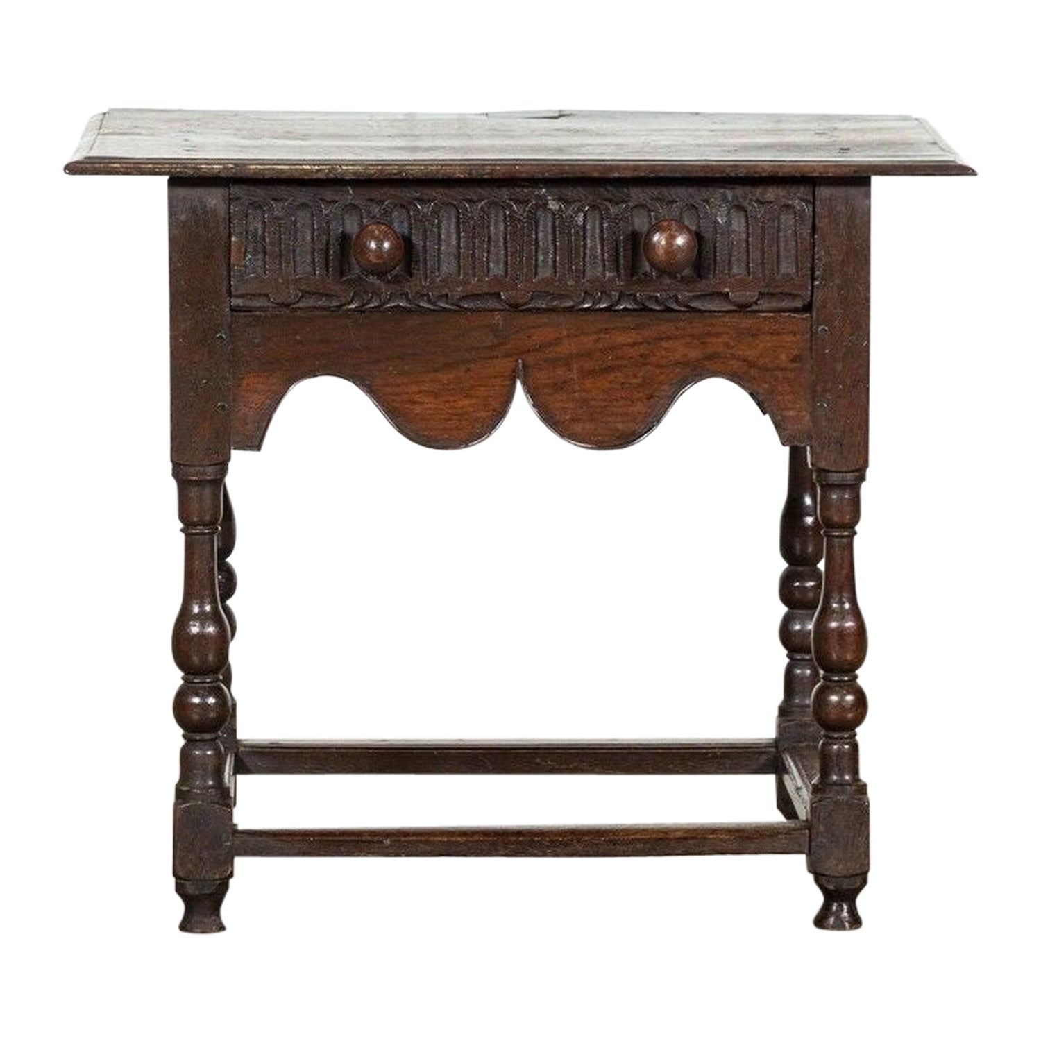 Early 19thC English Vernacular Oak Hall Table For Sale