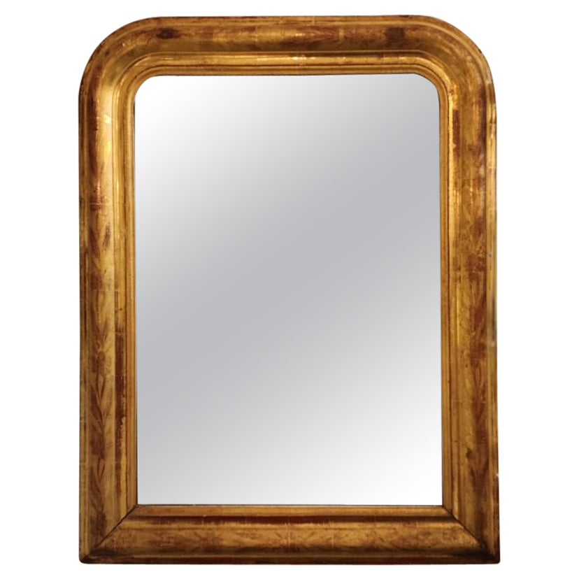 Miroir français en bois doré Louis Philippe 