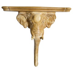 Retro 1970s Elephant Sconce Console Table by Chapman