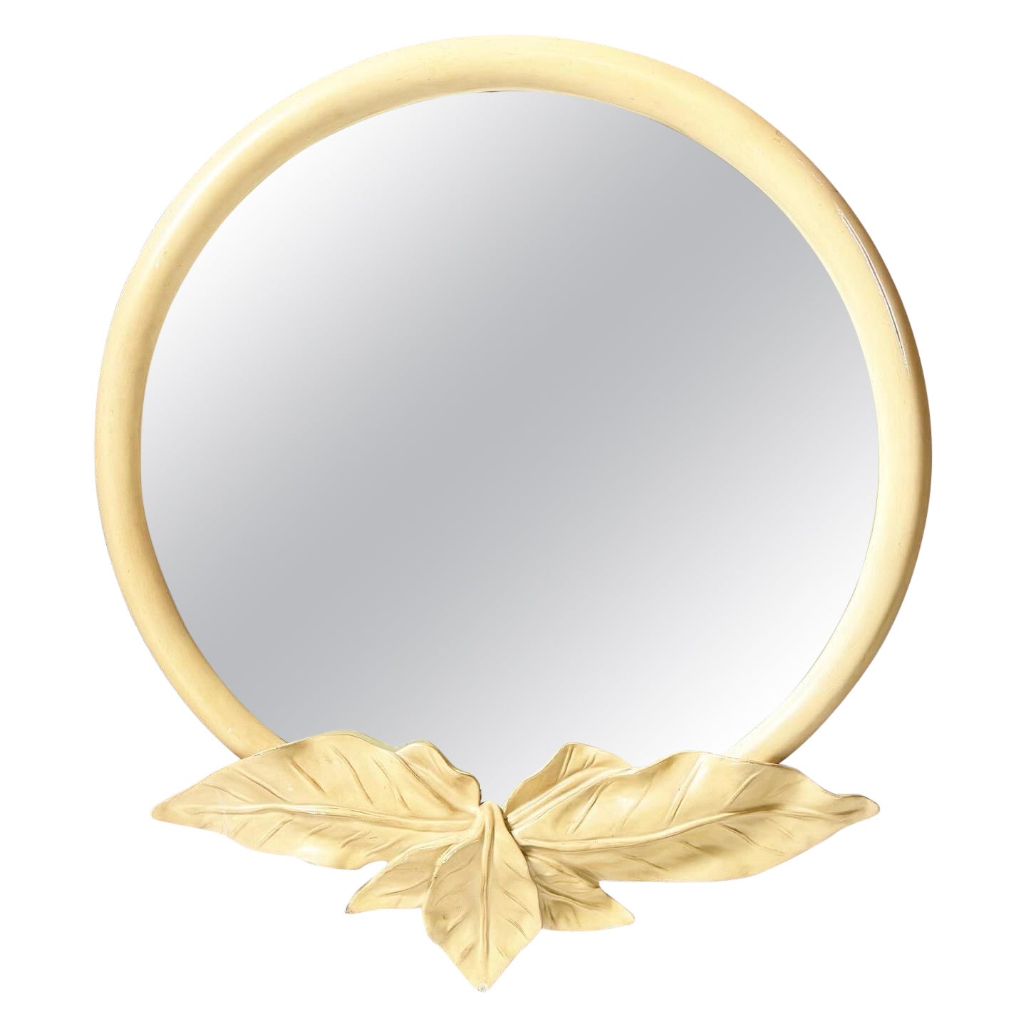 Vintage Regency Palm Leaf Wall Mirror Attributed to Serge Roche For Sale