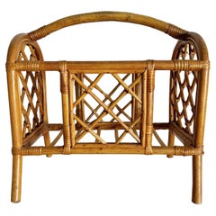 Boho Chic Bamboo Rattan Magazine Rack