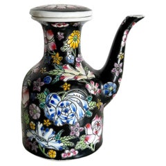 Chinesische handbemalte Porzellan-Teekanne/großer Vintage-Krug