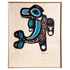 Native Canadian „Killer Whale“-Raumteiler im Vintage-Stil