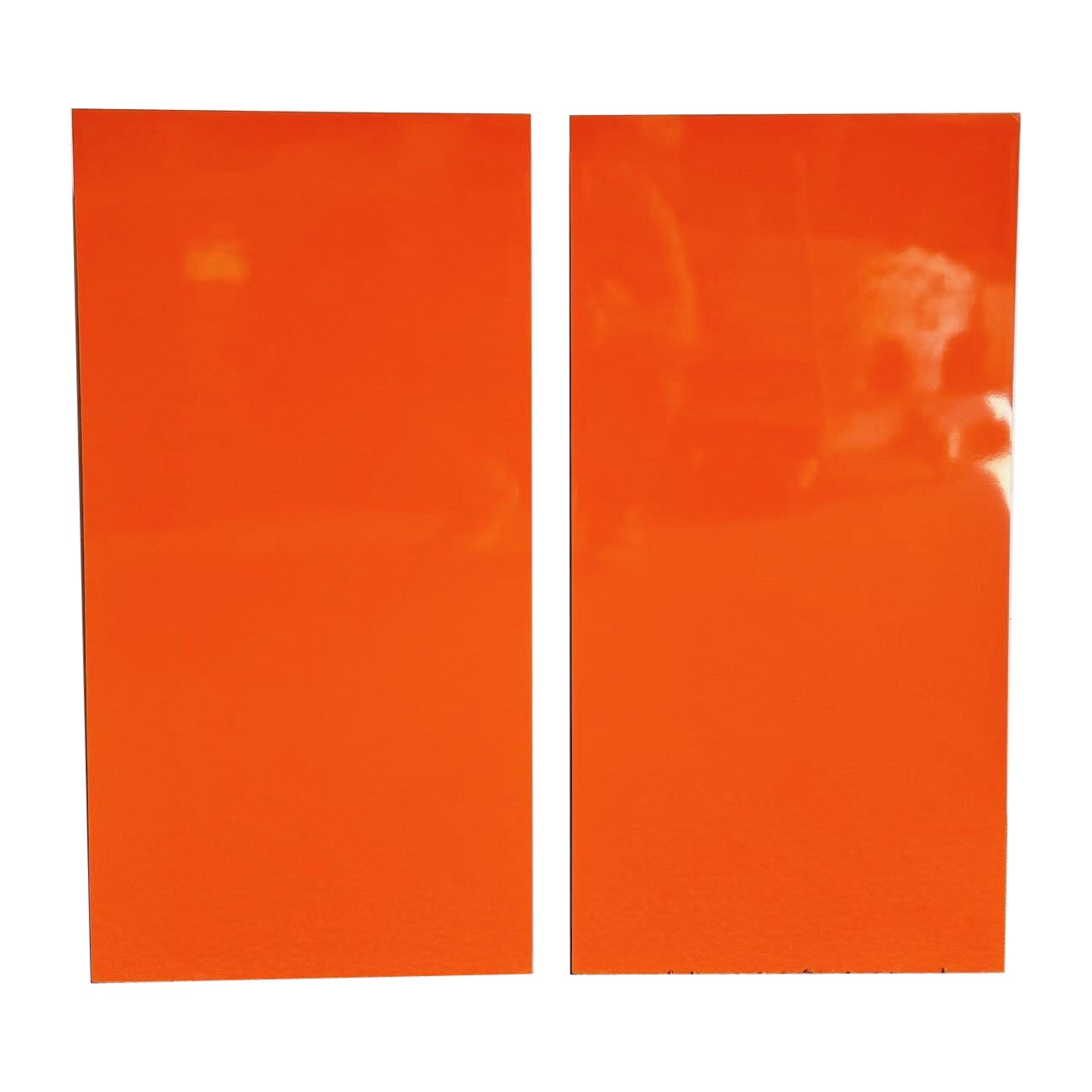 Postmodern Orange Lacquer Laminate Rectangular Prism Pedestals - a Pair