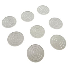 Mid Century Modern Circular Lucite Coasters - Set of 8