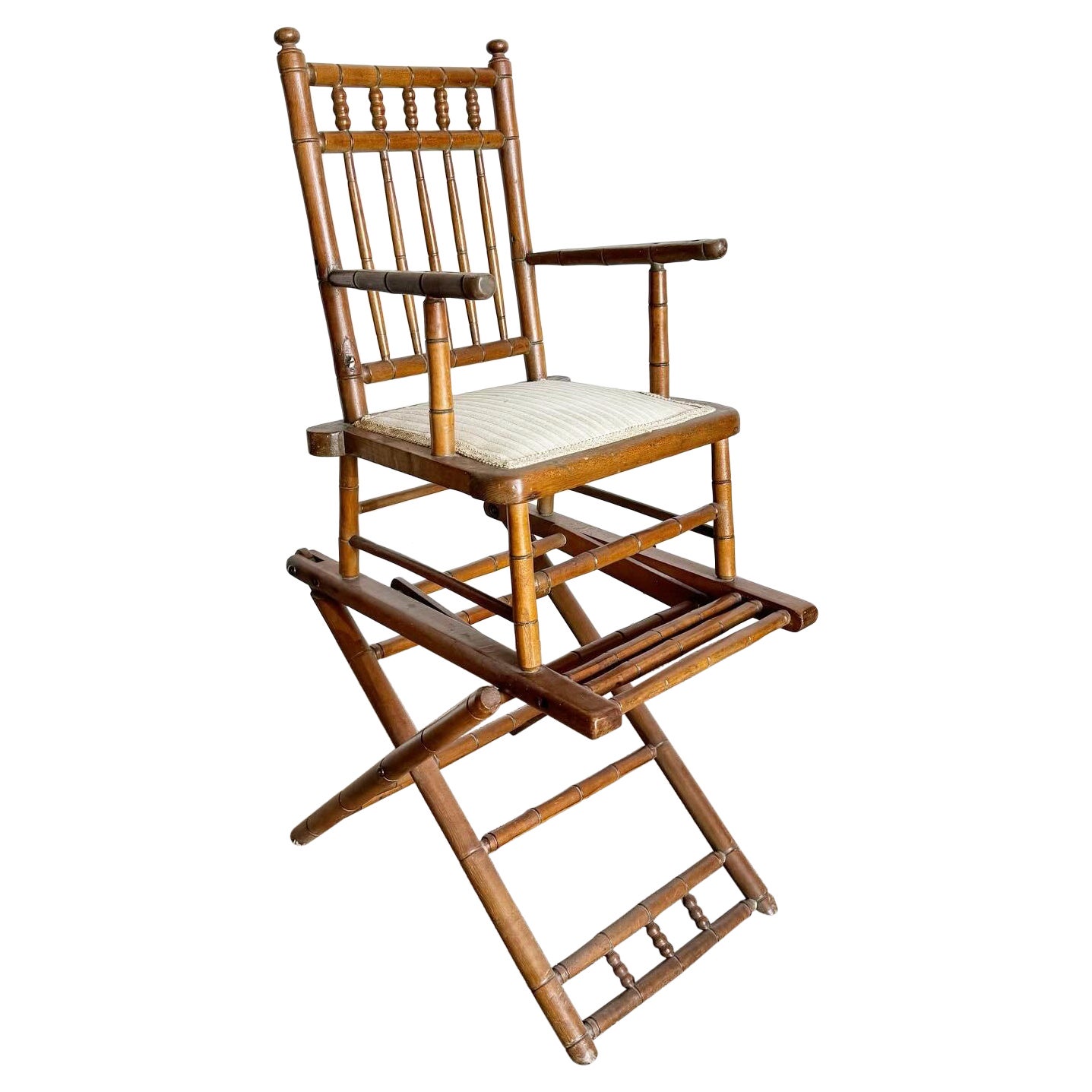 Antique Wooden Folding High Chair For Sale