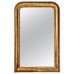 Antique French Louis Philippe Carved Gilt Wood Mirror, Circa 1880.