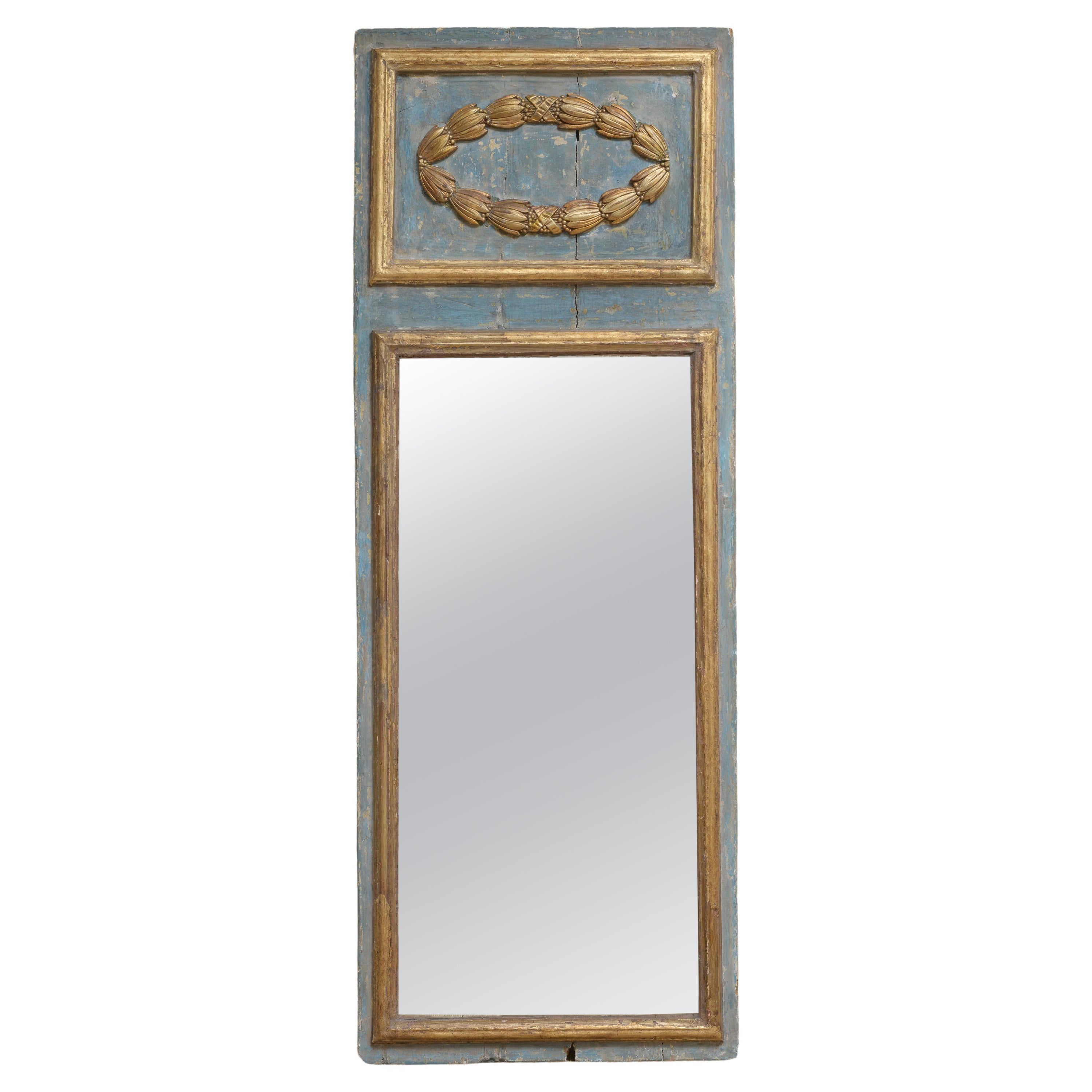 Italienischer Trumeau-Spiegel im Louis-LXI-Stil des 19. Jahrhunderts, Original-Quecksilberglas  im Angebot
