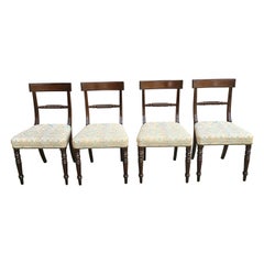 Antique Set Of Four Victorian Walnut Upholstered Side Chairs