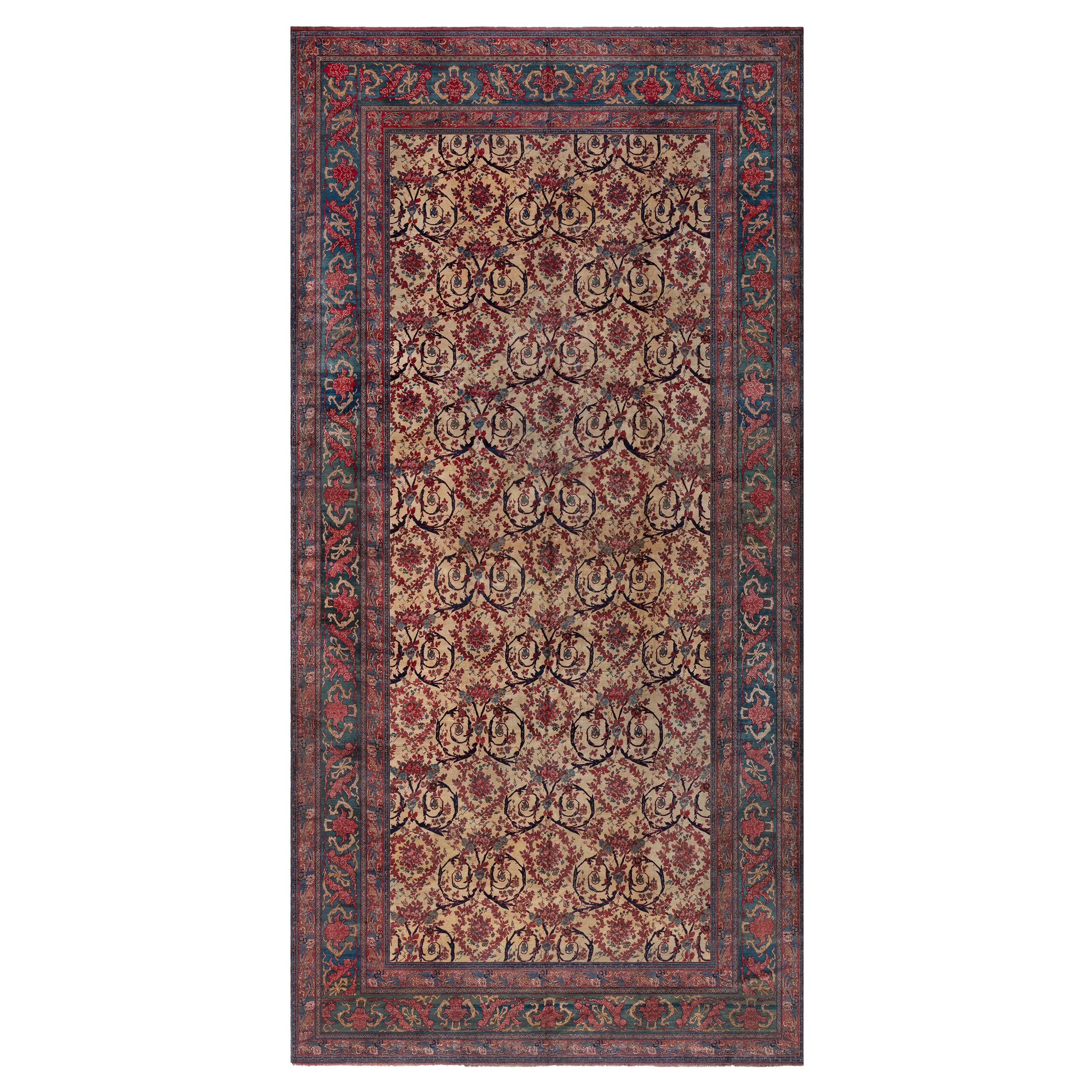 Authentique tapis persan Bidjar du 19ème siècle fait à la main en vente