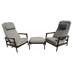 Vintage Set of Folke Ohlsson Reclining Lounge Chairs