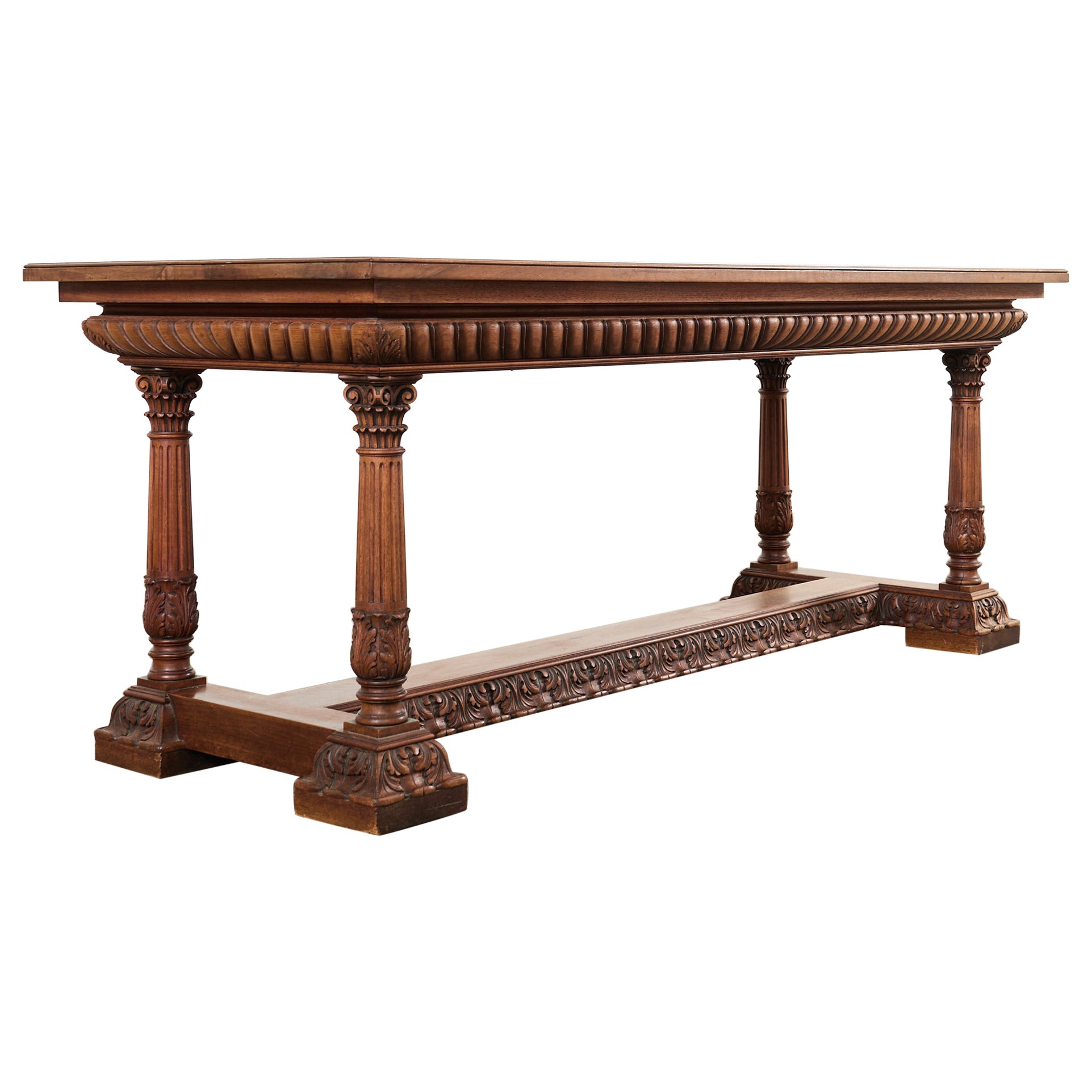English Neoclassical Style Mahogany Library Table or Writing Table For Sale