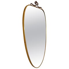 Beautiful Italian Shield Mirror from the 1950s in the Style of Gio Ponti