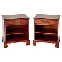 Antique Pair Georgian Revival Bedside Chests Nightstands