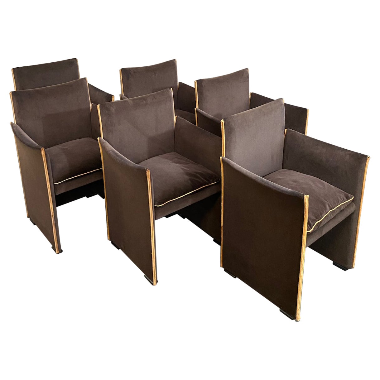 Set of 6 velvet Mario Bellini 401 BREAK chairs for CASSINA - Italy 1970's For Sale