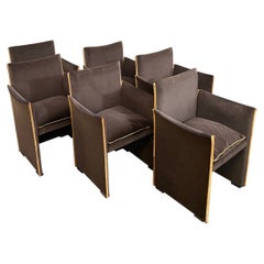Set of 6 velvet Mario Bellini 401 BREAK chairs for CASSINA - Italy 1970's