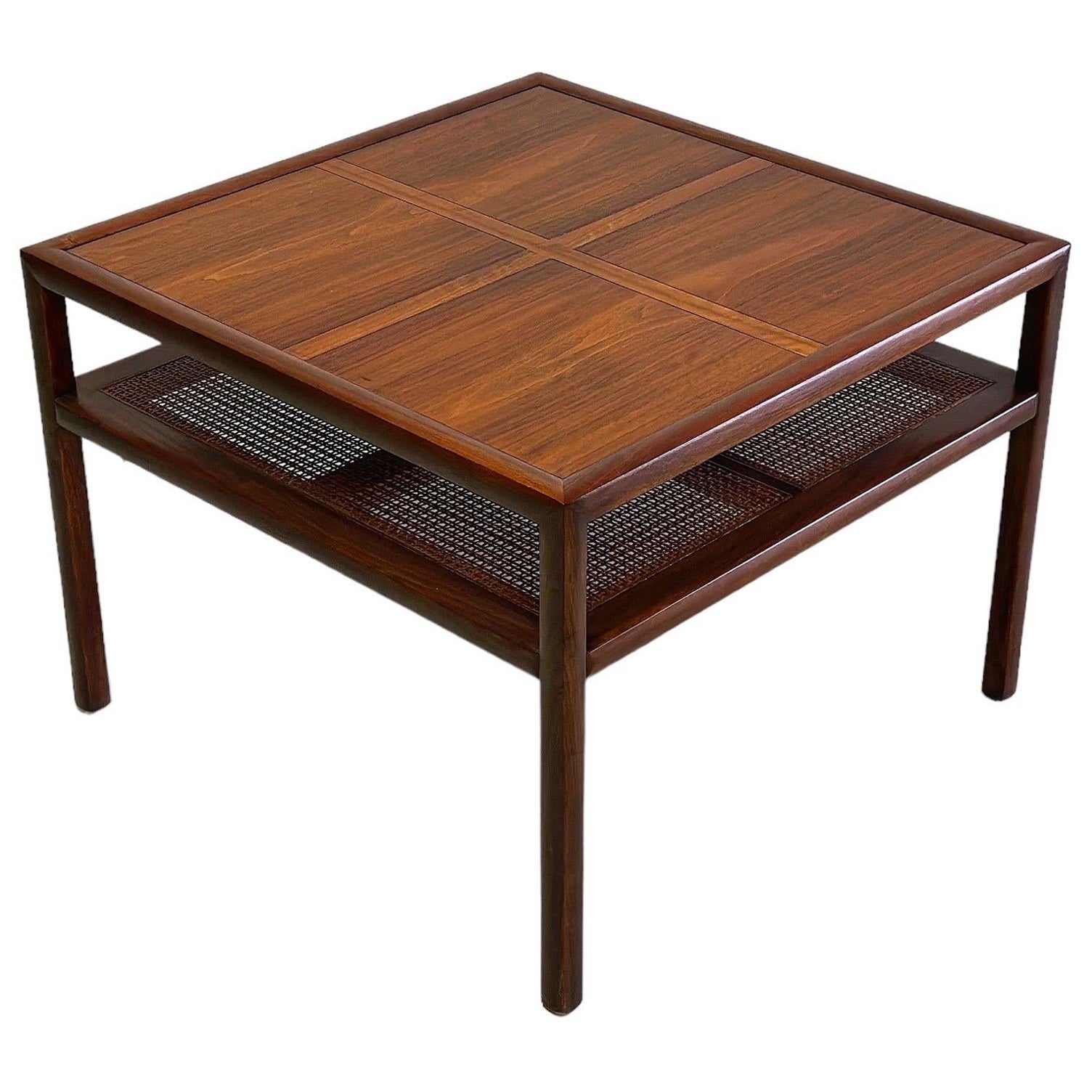 Michael Taylor for Baker - Occasional Table - New World Collection - Walnut Cane For Sale