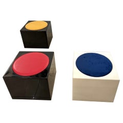 Set di 3 sgabelli a cubo Il Kubile di MIM Roma, Italia, anni '70