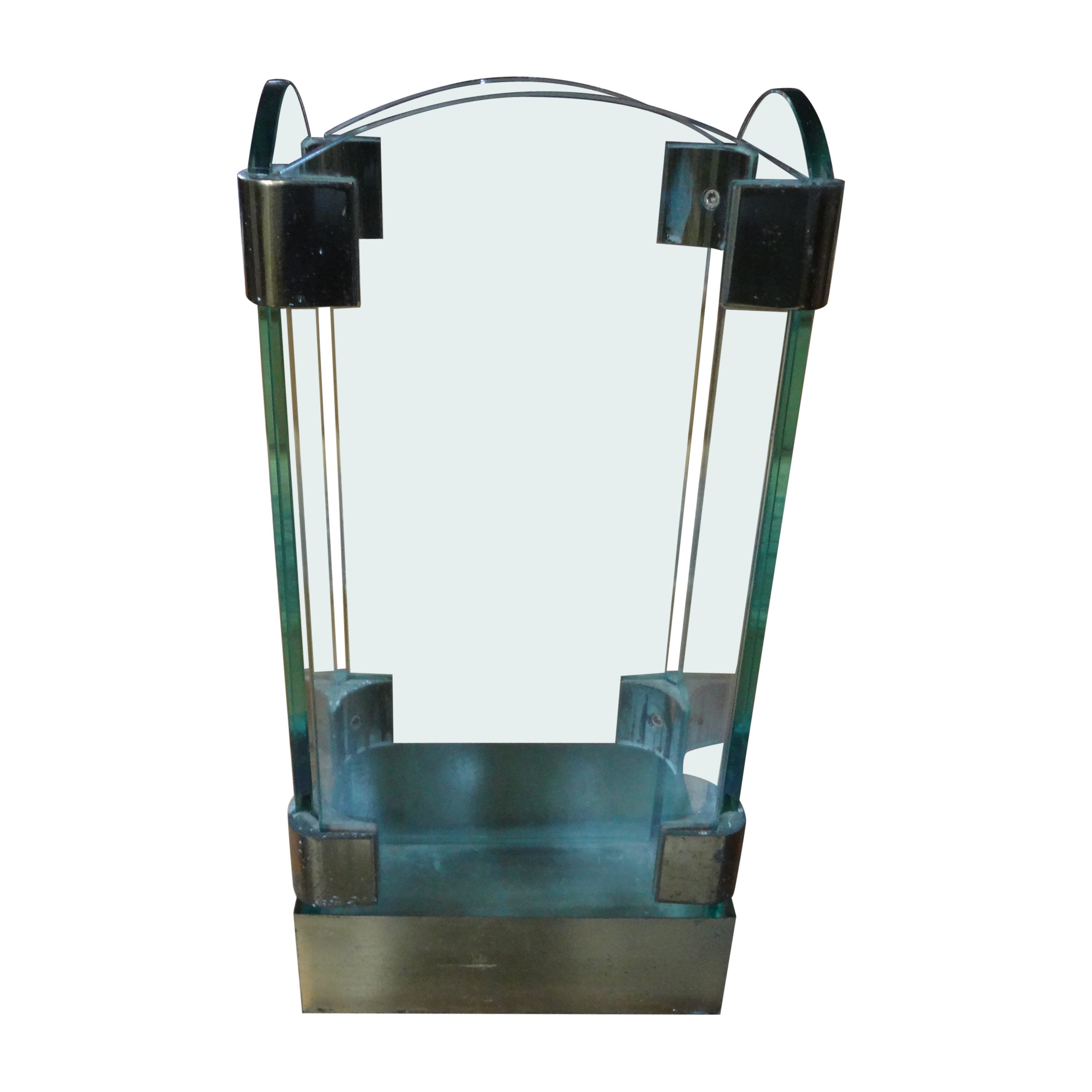 Italian Modern Brass And Glass Umbrella Stand For Sale 9