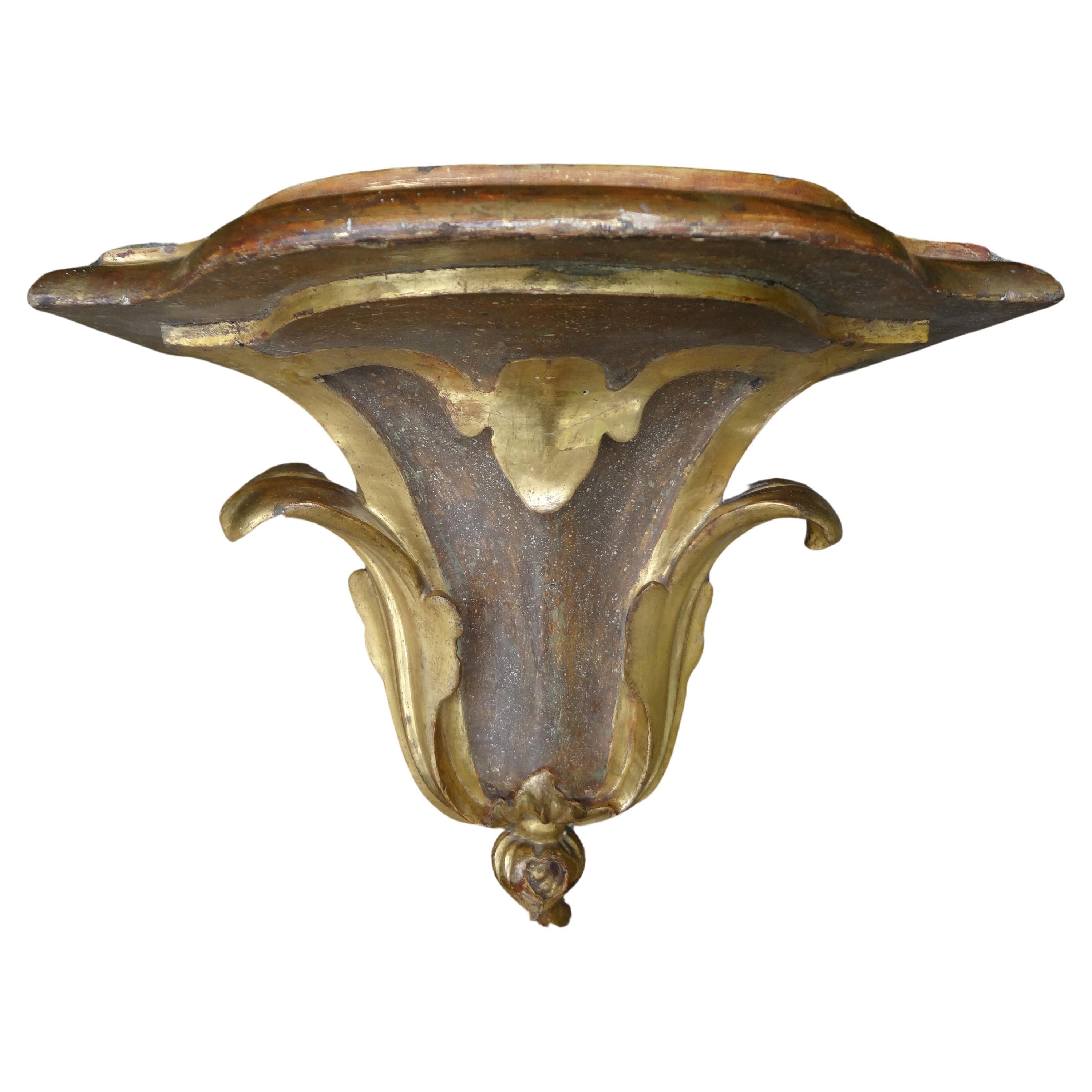 Italian Baroque Style Painted And Gilt Wall Bracket For Sale