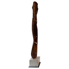 Retro 1970 Abstract Wood Sculpture