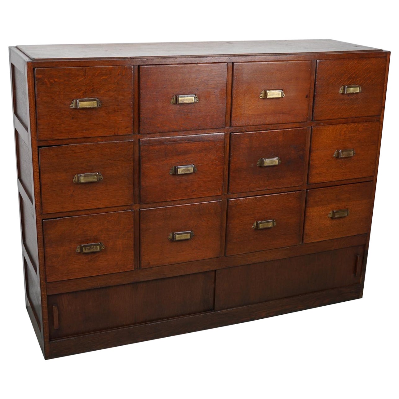 Antique Dutch Oak Apothecary Cabinet or Filing Cabinet, 1930s For Sale