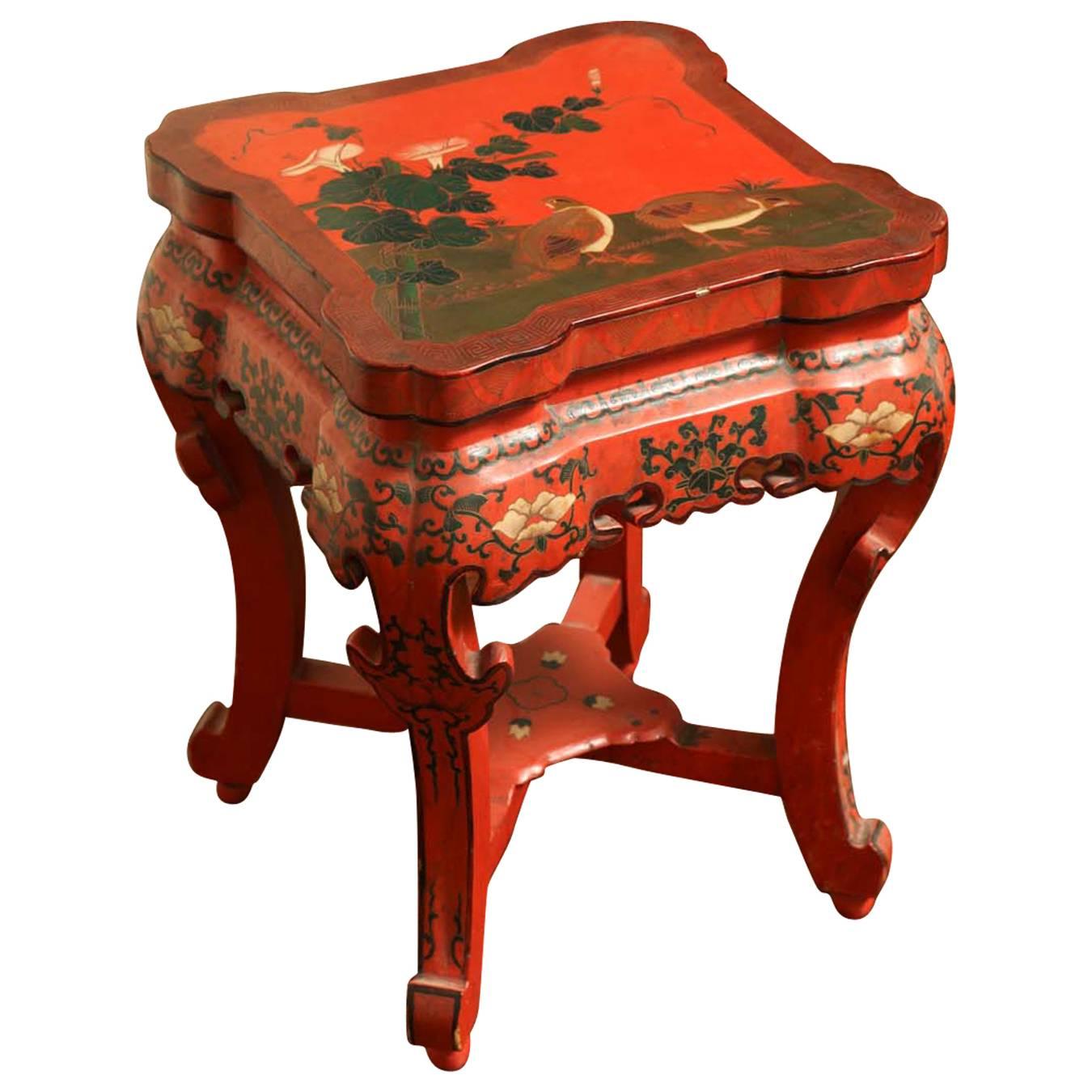 Chinese Red Lacquer Stand