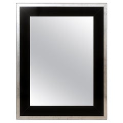 Sleek Black & Antiqued Glass Surround Artisan Crafted Mirror- Customizable!