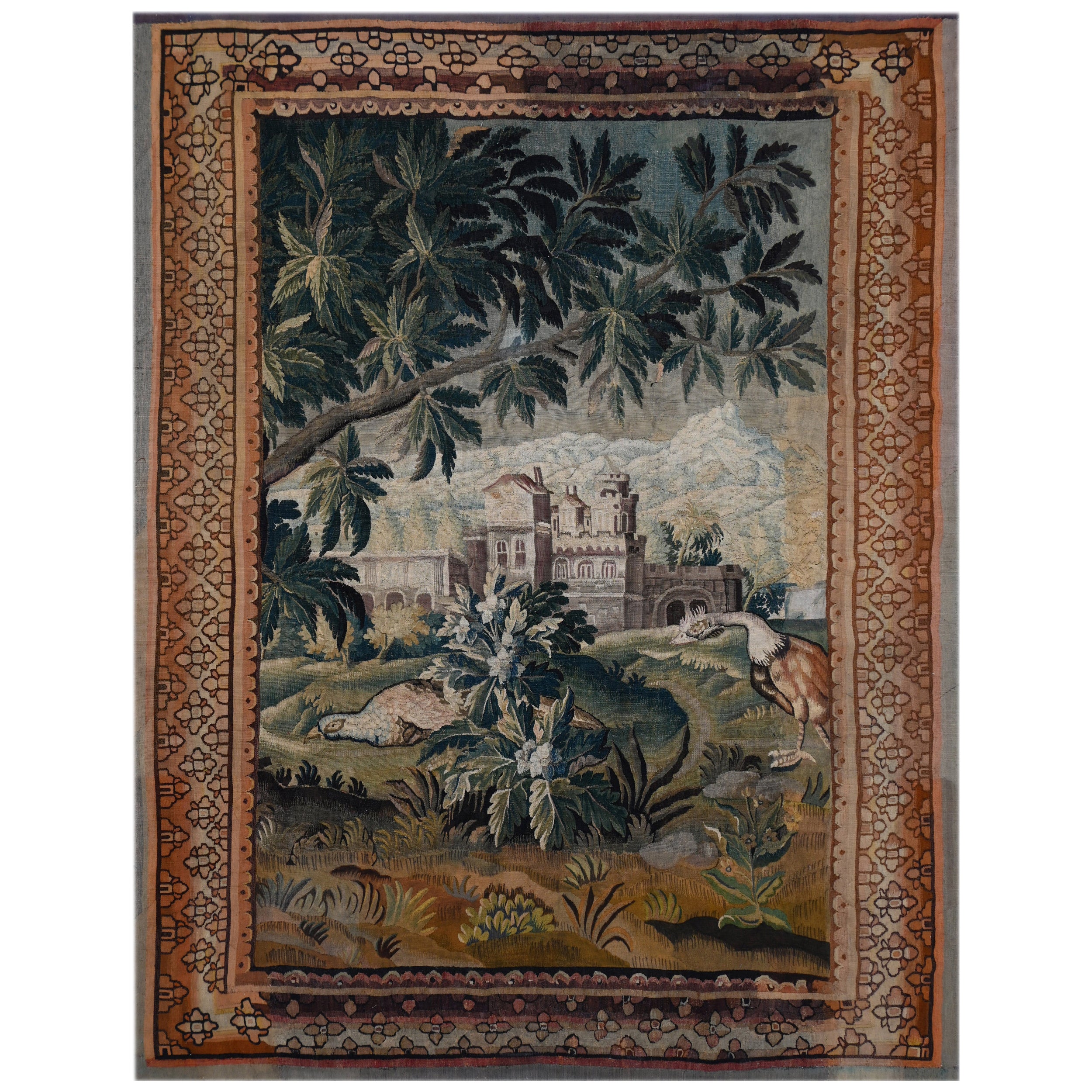 Französisch Greenery Wandteppich Aubusson 18. Jahrhundert - 2m67Hx1m97L - N° 1386
