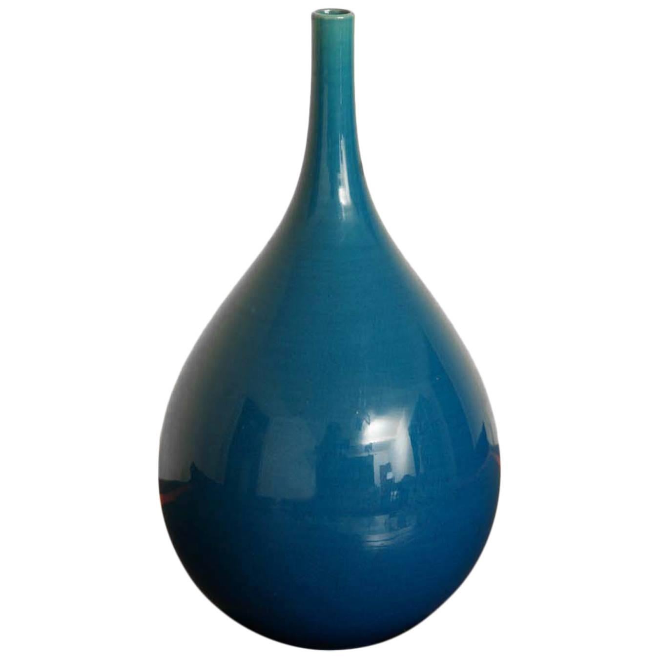 Carl-Henry Stalhane for Rostrand Blue Ceramic Vase