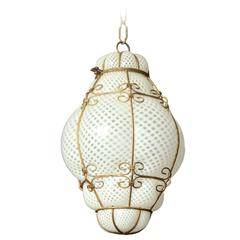Caged Murano Glass Pendant Light
