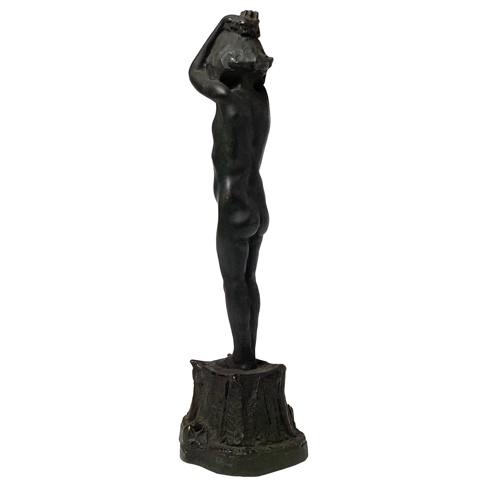 Art Deco Patinated Female Nude Bronze, Heinrich Faltermeir, Germany For Sale