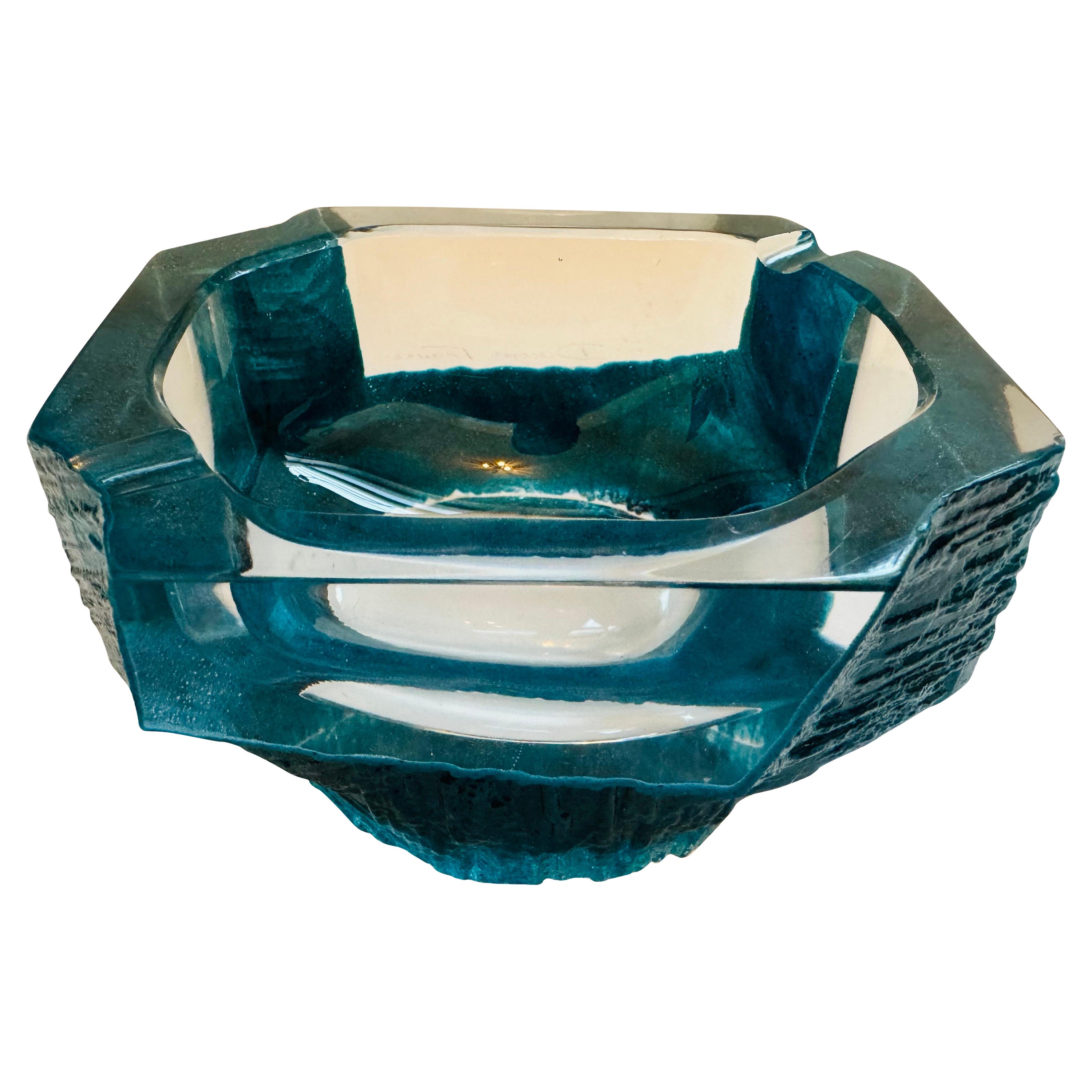 Cesar Badaccini Argos Daum Crystal 1970 French Bowl Ashtray For Sale