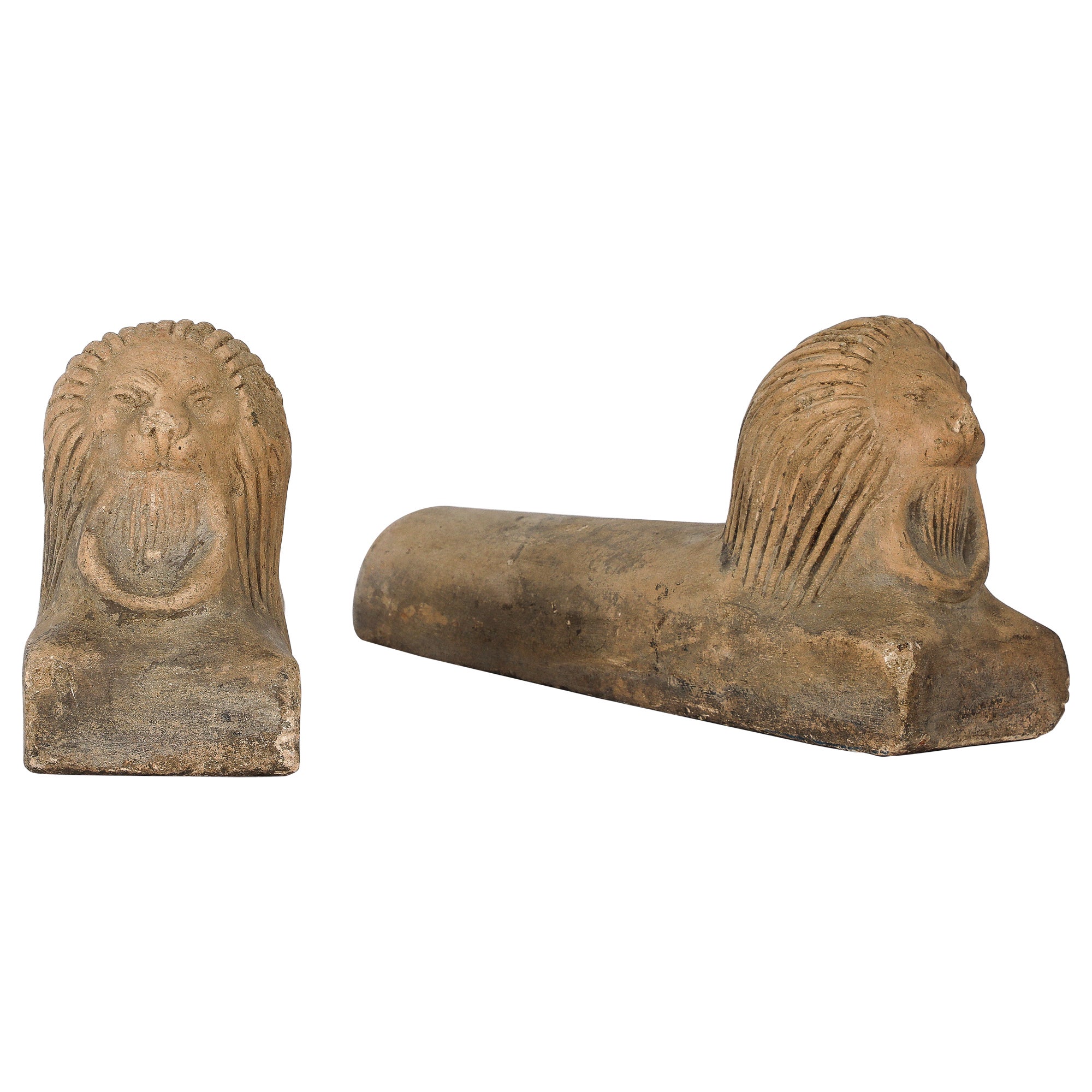 Pair of Italian Stone Lions For Sale