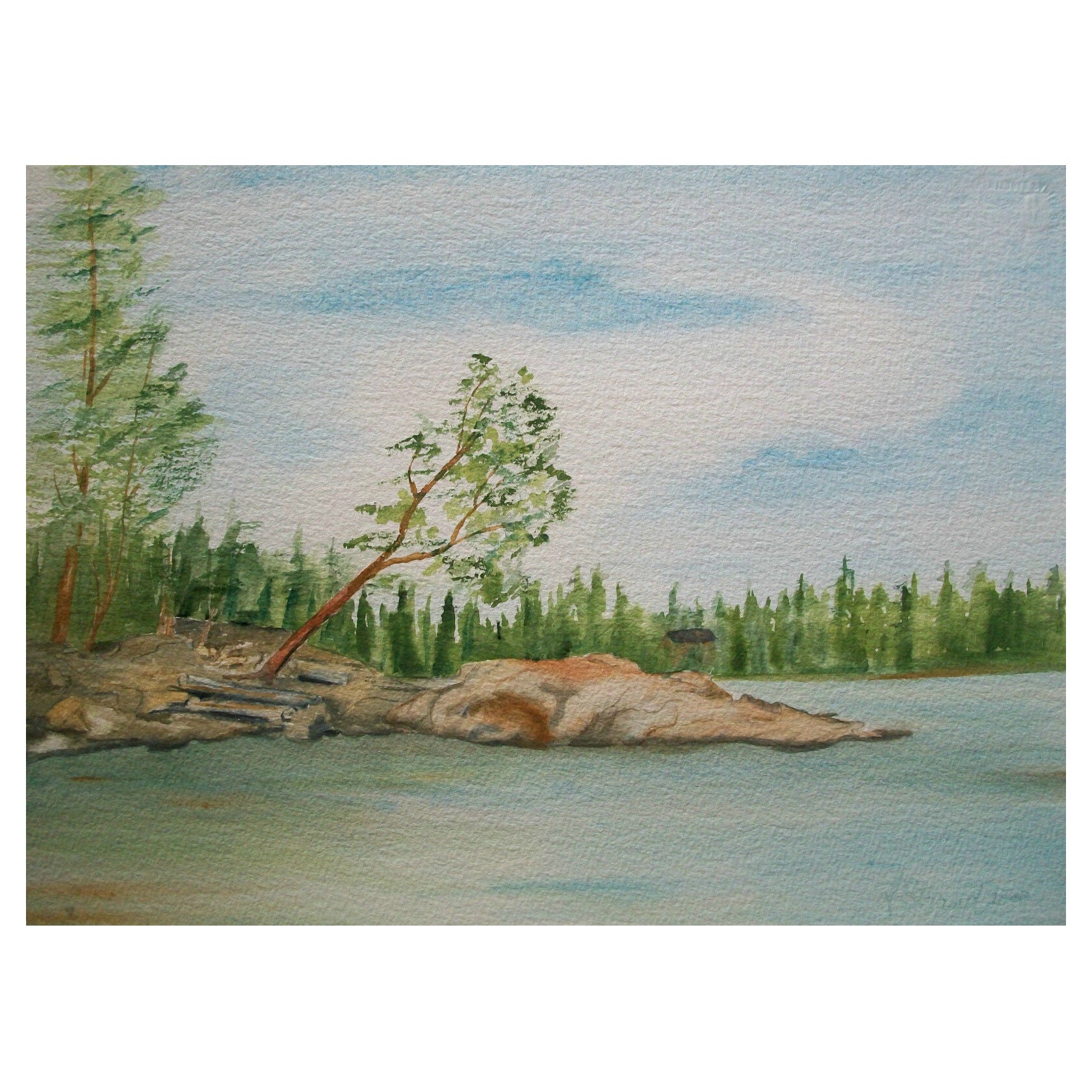 VELLA STRAND - 'Gulf Island Cove B.C.' - Watercolor on Paper - Canada - C. 2000 For Sale