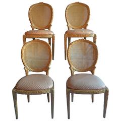 Mid-Century Modern Faux Bois Dining Chairs by Weiman