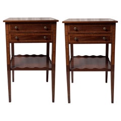 Antique A Pair of Federal Style Mahogany Side Tables.  